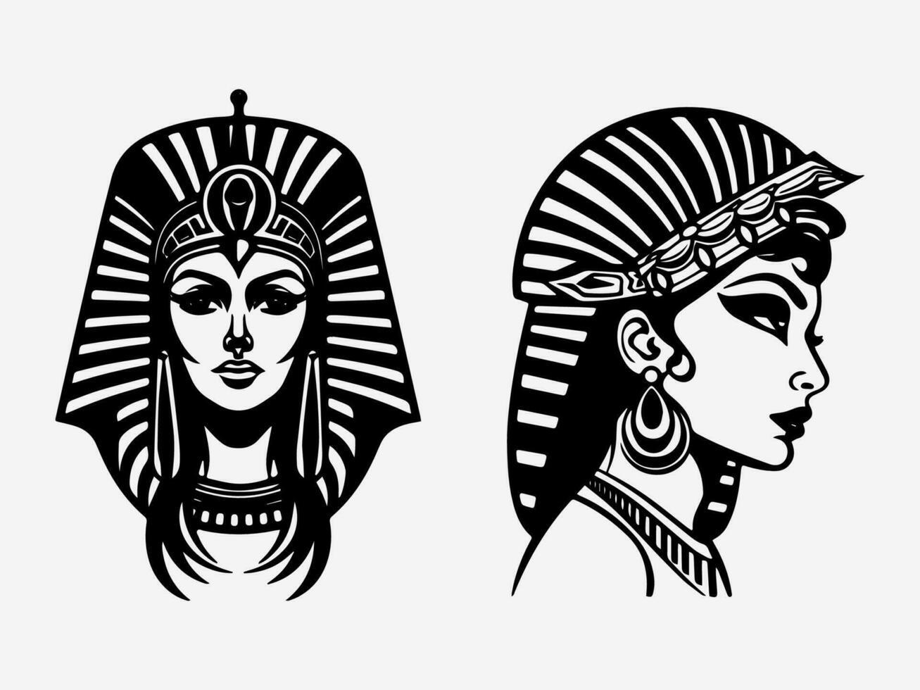 Cleopatra hand drawn logo design illustration vector