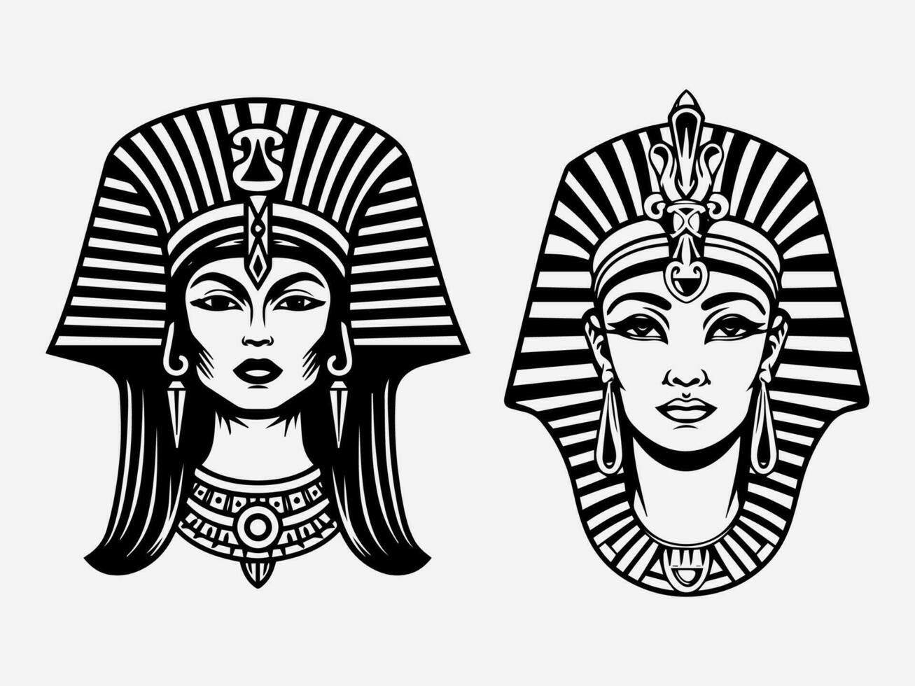 mano dibujado cleopatra logo diseño ese encarna el real belleza y misterio de el antiguo reina. ideal para Moda etiquetas, productos cosméticos, y histórico temática proyectos vector