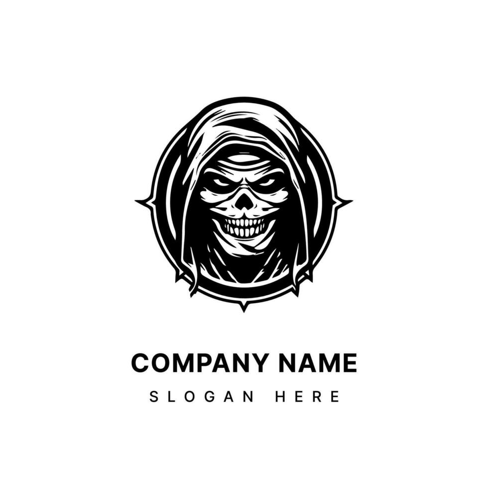 Embrace the macabre with this chilling mummy hand drawn logo design illustration. Bring a touch of horror to your projects, from gaming to apparel, with this spine tingling artwork. vector