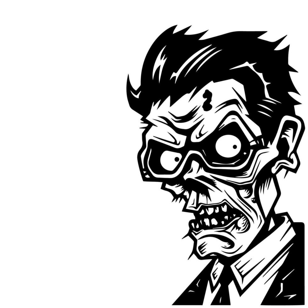 creepy zombie hand drawn logo design illustration vector
