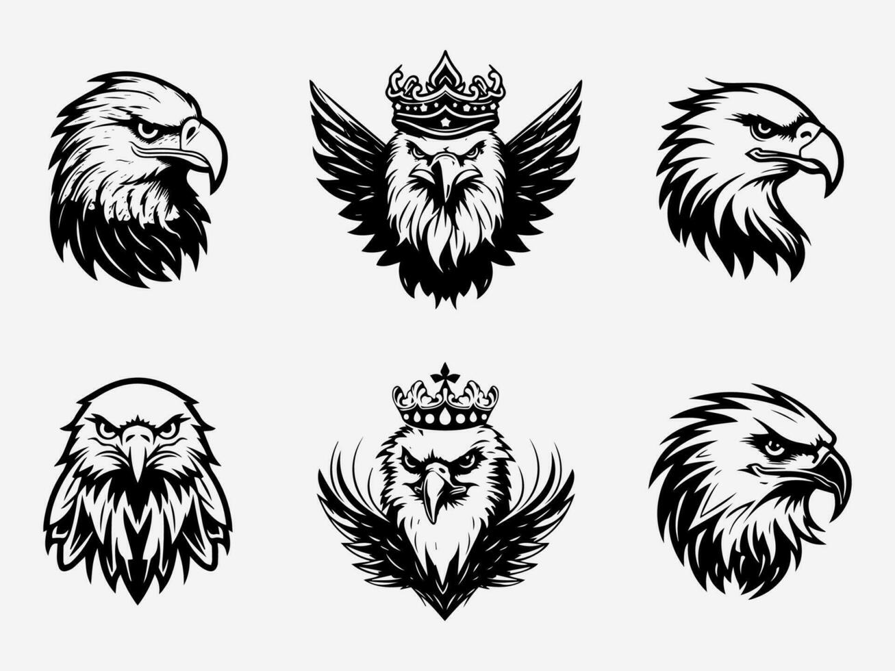 Graceful eagle logo design illustration symbolizing elegance and precision. Suitable for luxury, fashion, and wildlife conservation brands. Timeless and sophisticated. vector