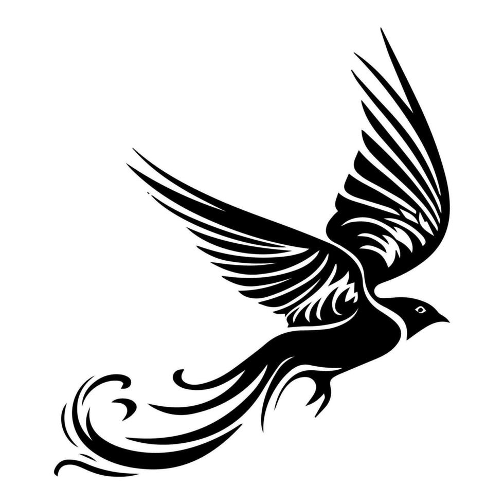 Flying Bird tribal tattoo vector