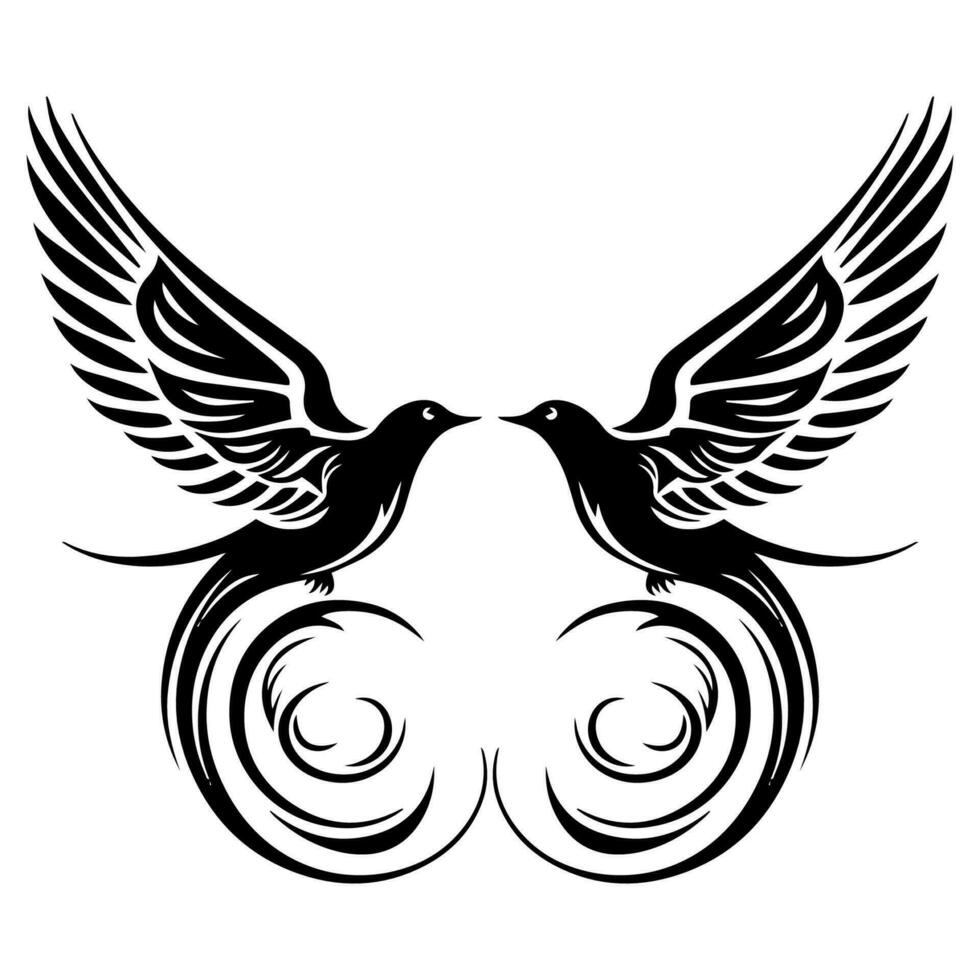 Flying Bird tribal tattoo vector