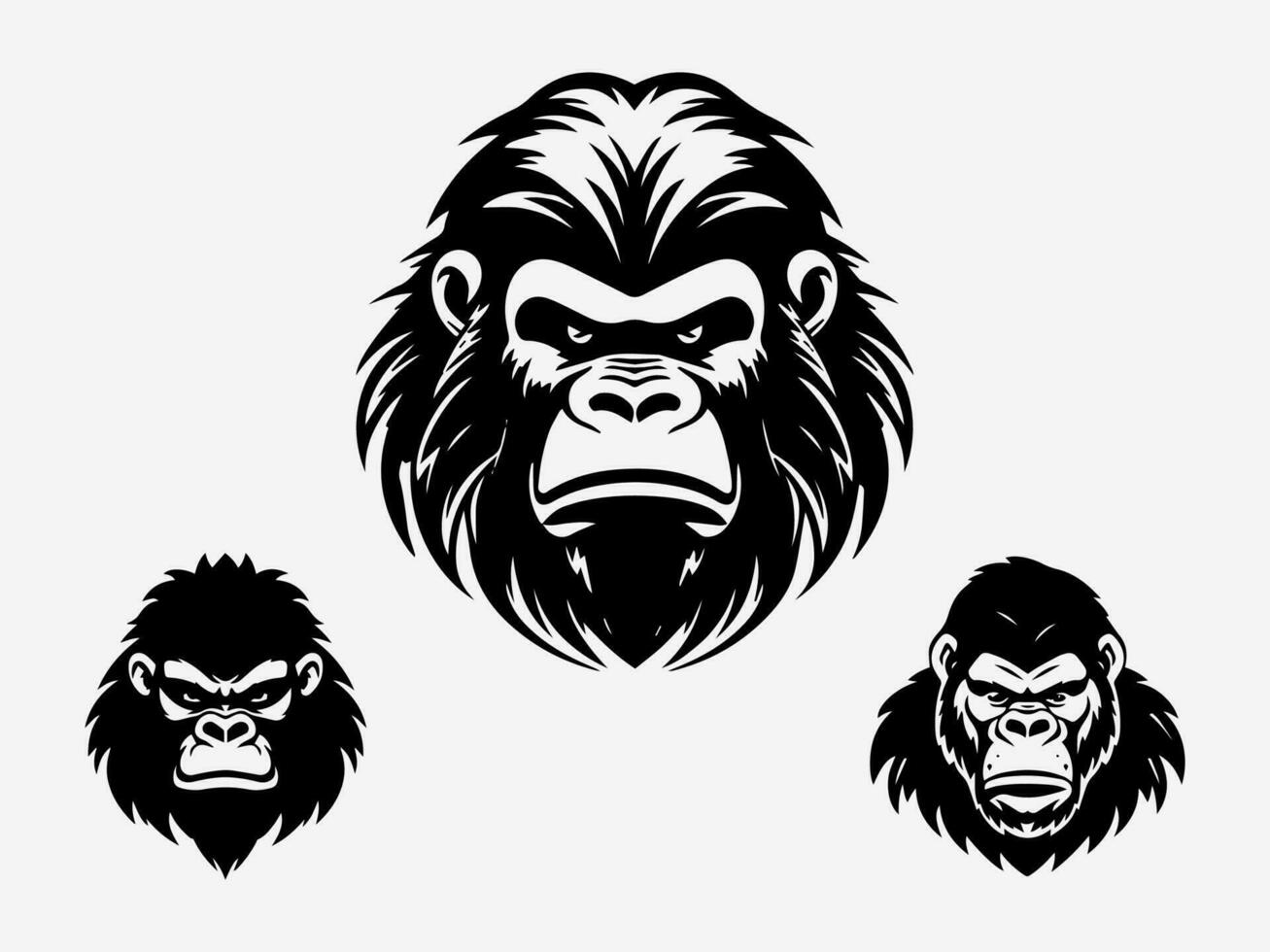 gorilla hand drawn logo design illustration vector