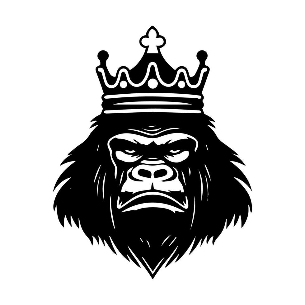 Hand drawn gorilla logo design, embodying the essence of the wild. With its striking presence, it symbolizes leadership, intelligence, and the untamed spirit of the animal kingdom. vector