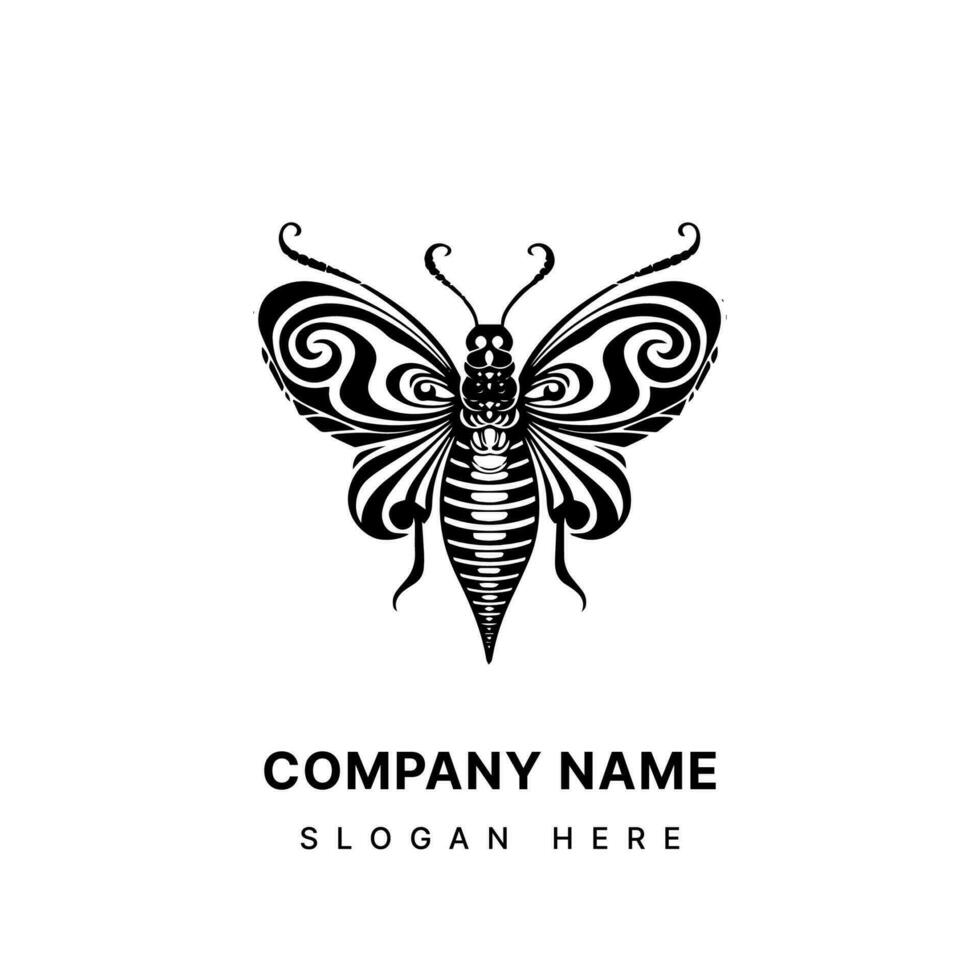 Embrace the unique and mesmerizing world of insects with this hand drawn tribal tattoo illustration. Delicate yet powerful, it captures the essence of transformation and resilience. vector