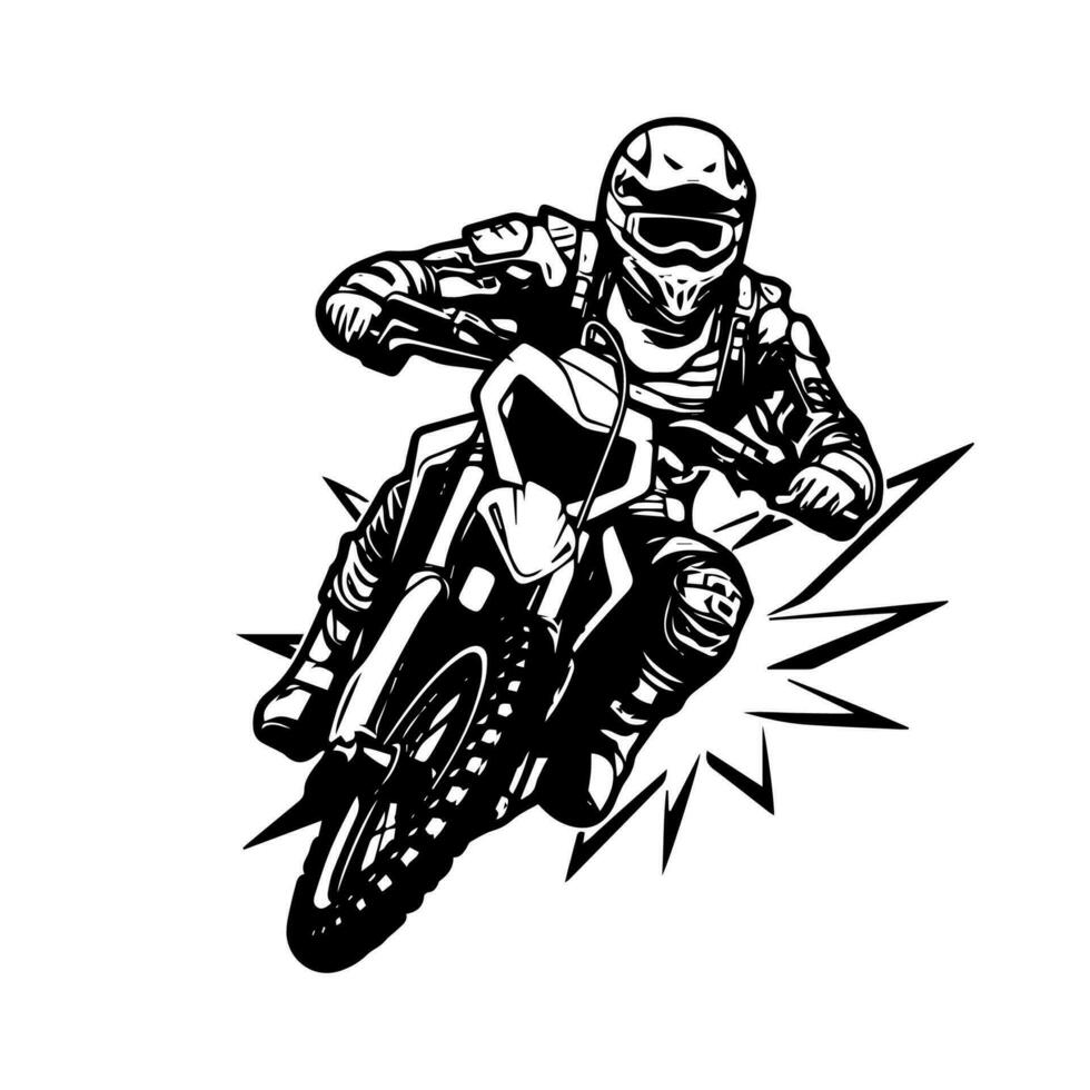 motocross logo diseño ilustración vector