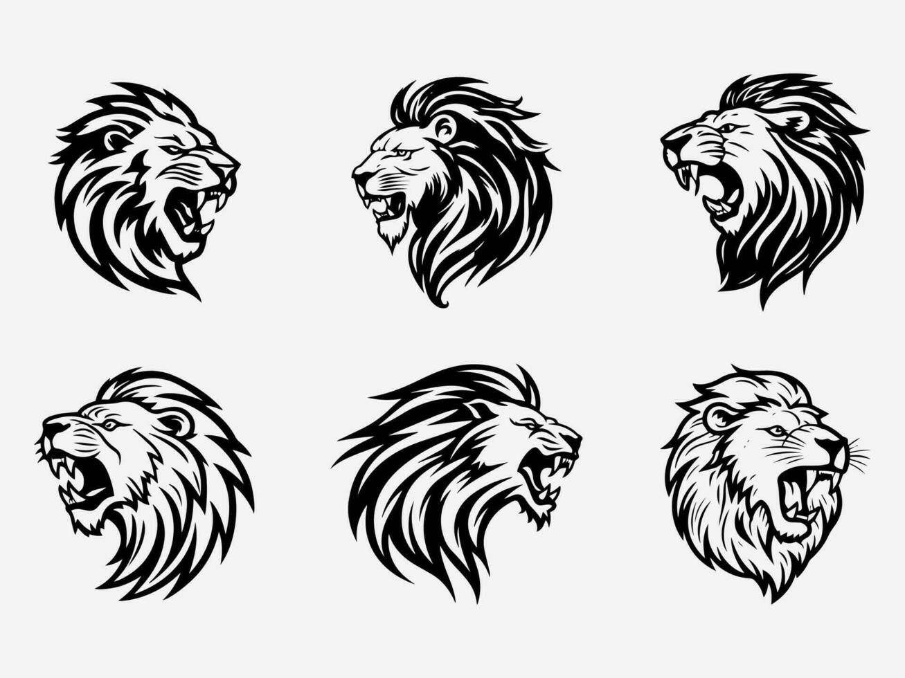 Captivating hand drawn lion logo design illustration, representing courage, majesty, and the spirit of the wild vector