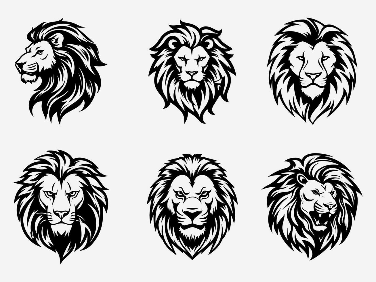 Hand drawn lion logo design illustration, showcasing strength, power, and leadership with an artistic touch vector