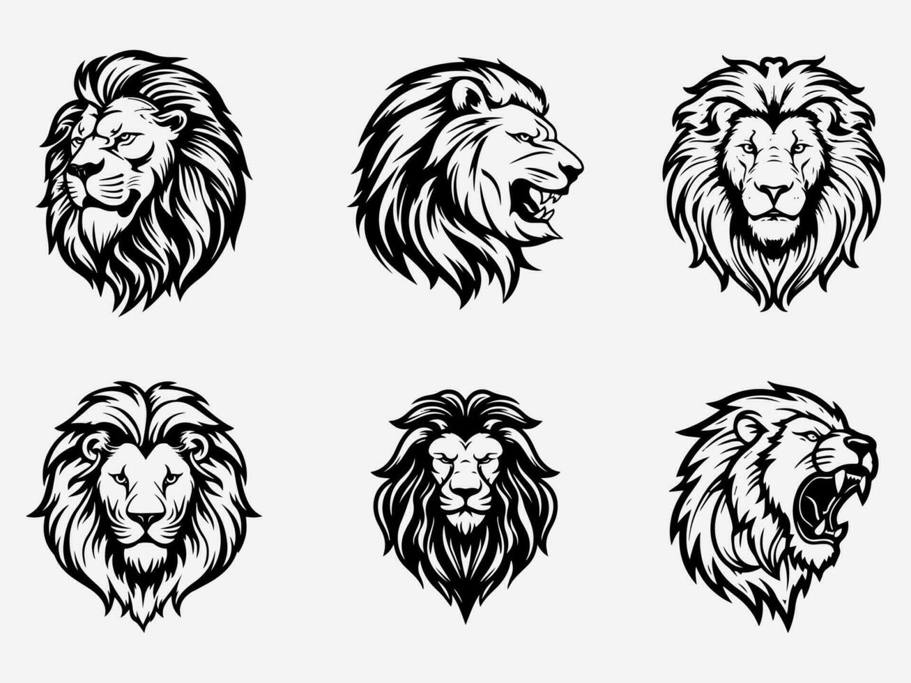 Hand drawn lion logo design illustration, showcasing strength, power, and leadership with an artistic touch vector