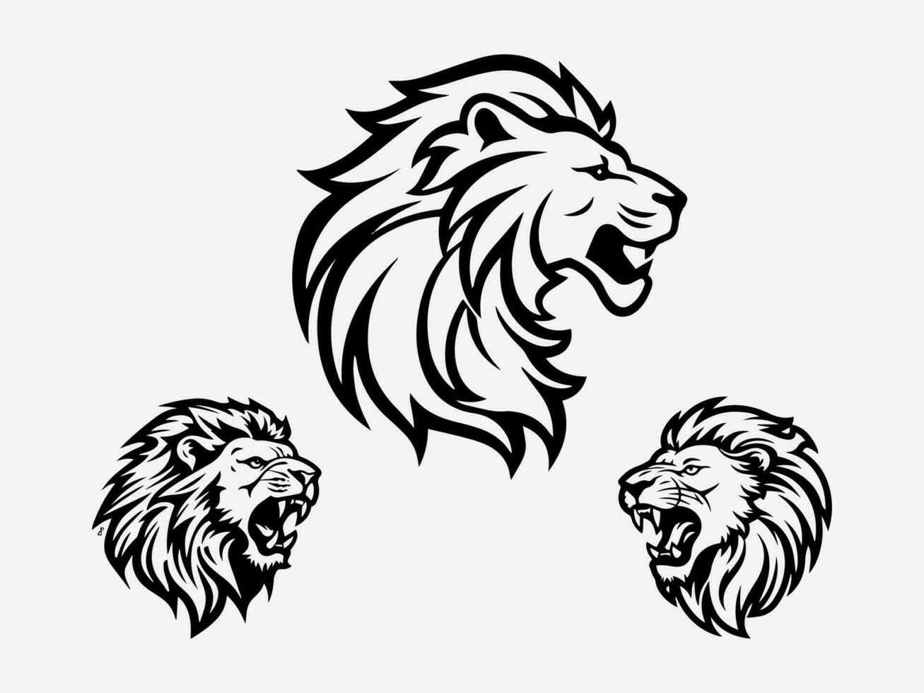 lion hand drawn logo design illustration vector