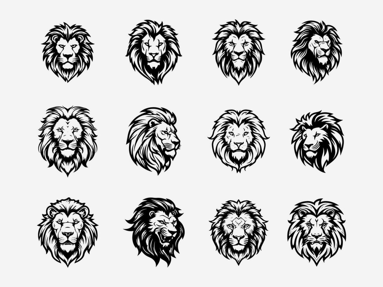 Captivating hand drawn lion logo design illustration, representing courage, majesty, and the spirit of the wild vector
