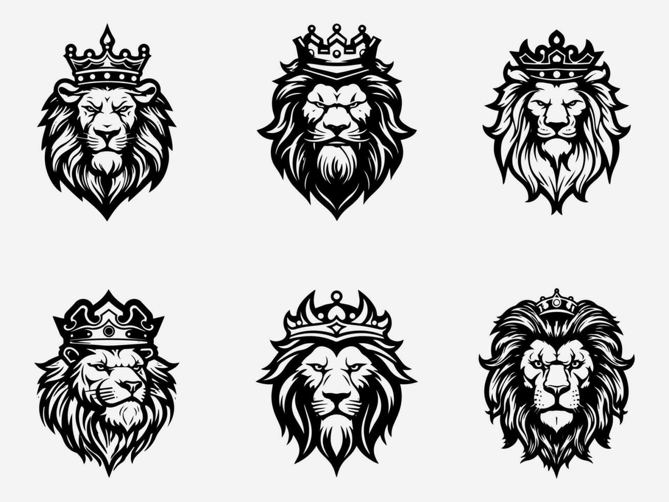 Hand drawn lion logo design illustration, showcasing strength, power, and leadership with an artistic touch vector