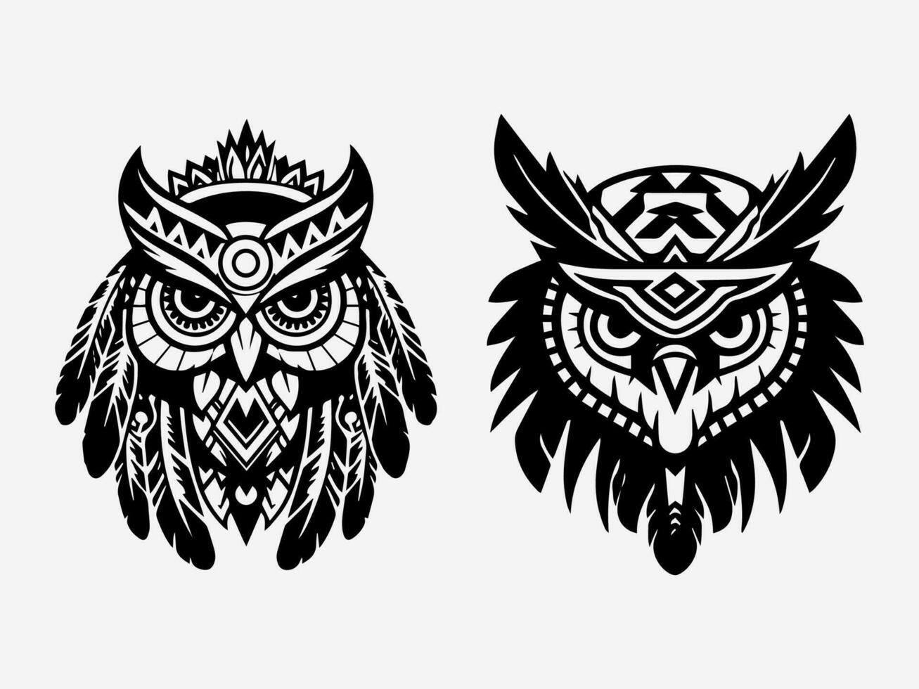 Artistic hand drawn illustration of an owl, capturing its majestic presence and enigmatic charm in a logo design vector