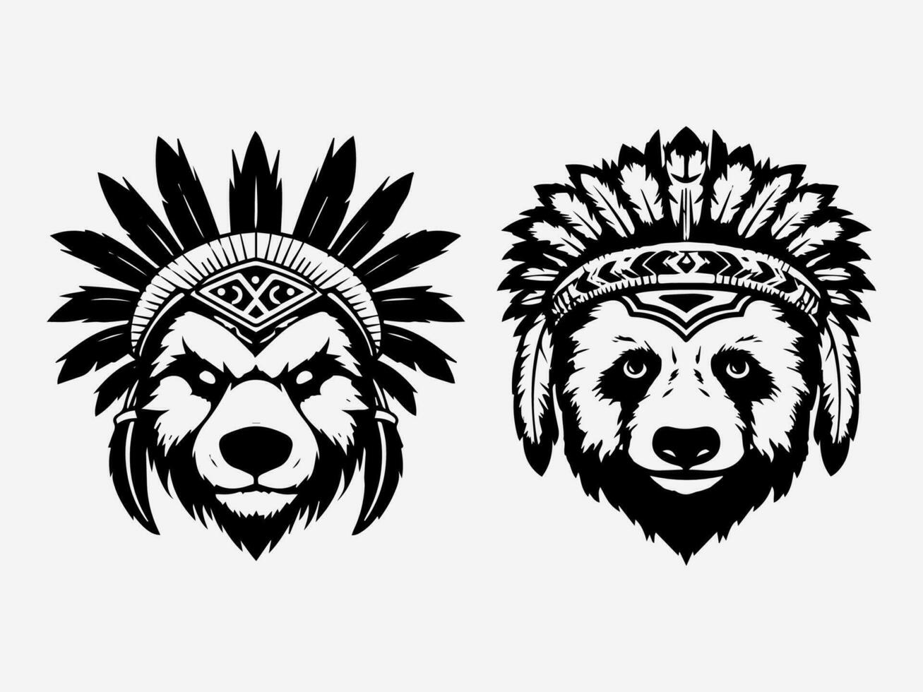 Charming hand drawn panda logo design illustration, showcasing the playful and adorable nature of this beloved bear vector