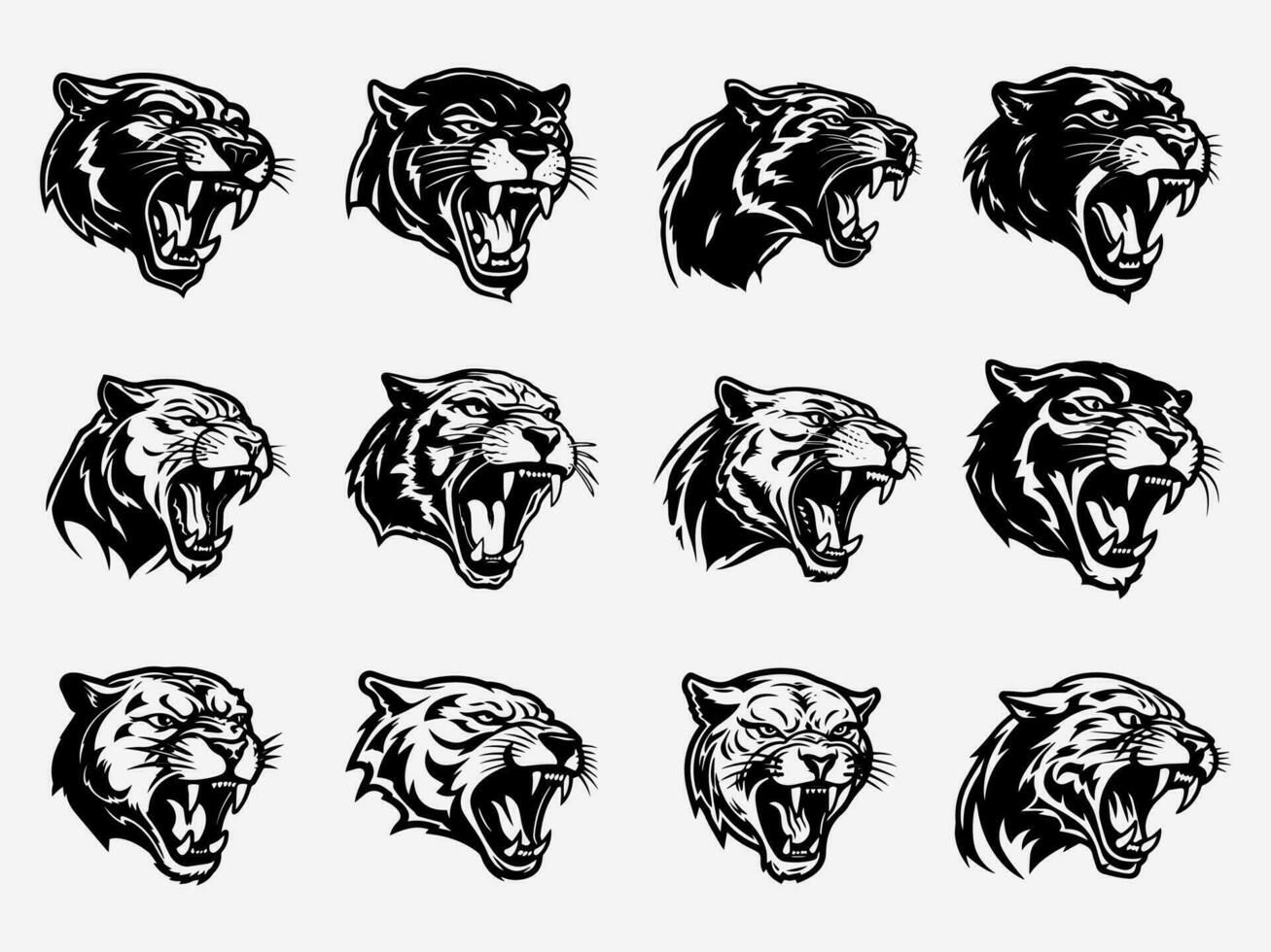 Artistic hand drawn illustration of a panther, capturing its grace and intensity, perfect for a captivating logo design vector