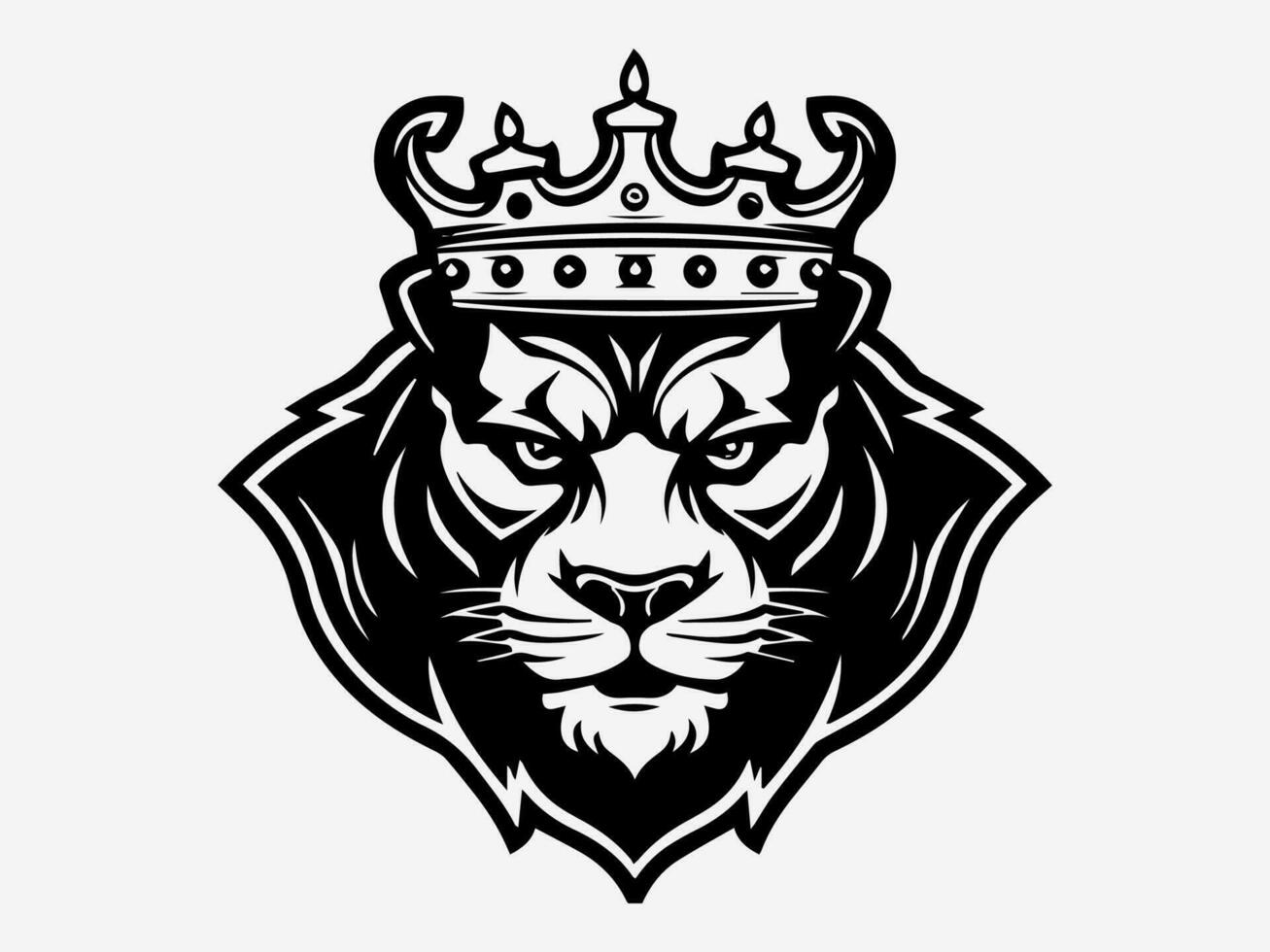 Bold and fierce panther hand drawn logo design illustration, embodying power, strength, and elegance vector