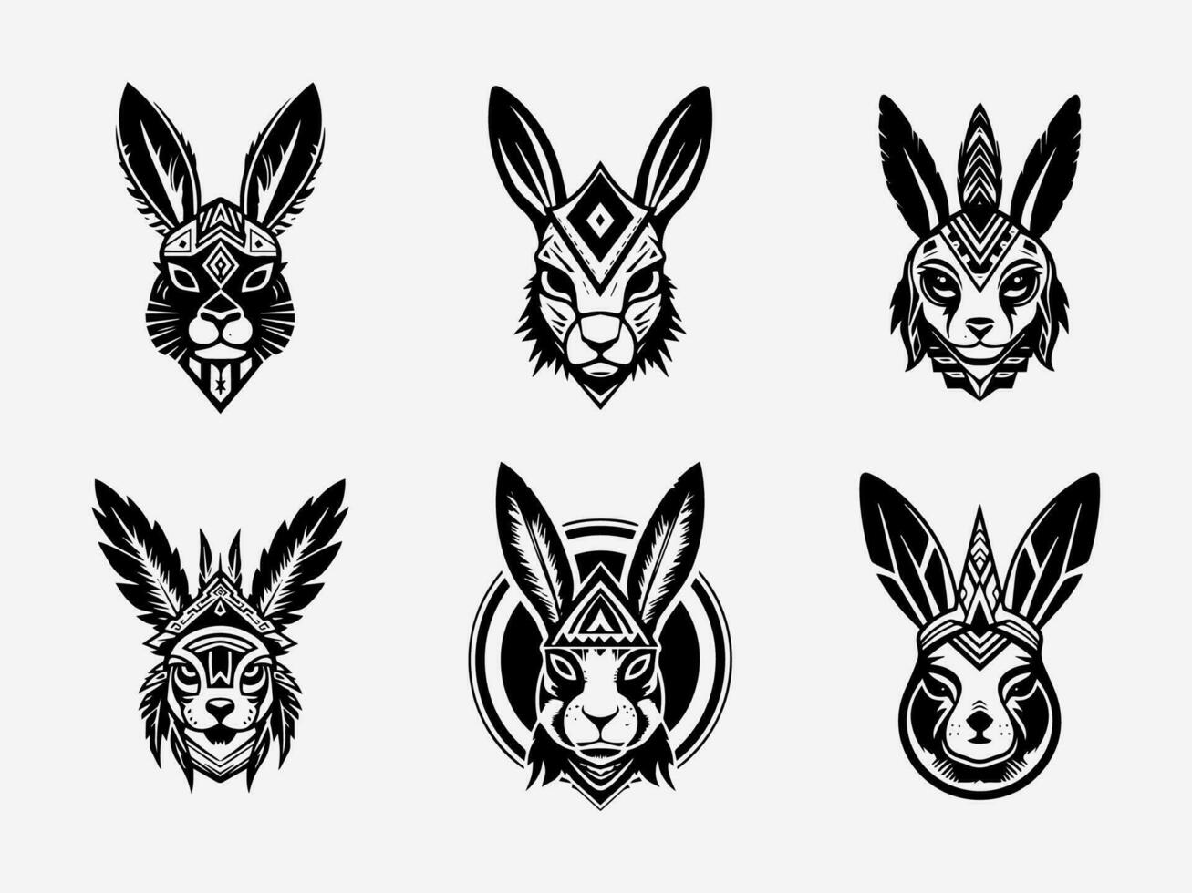 rabbit hand drawn logo design illustration vector