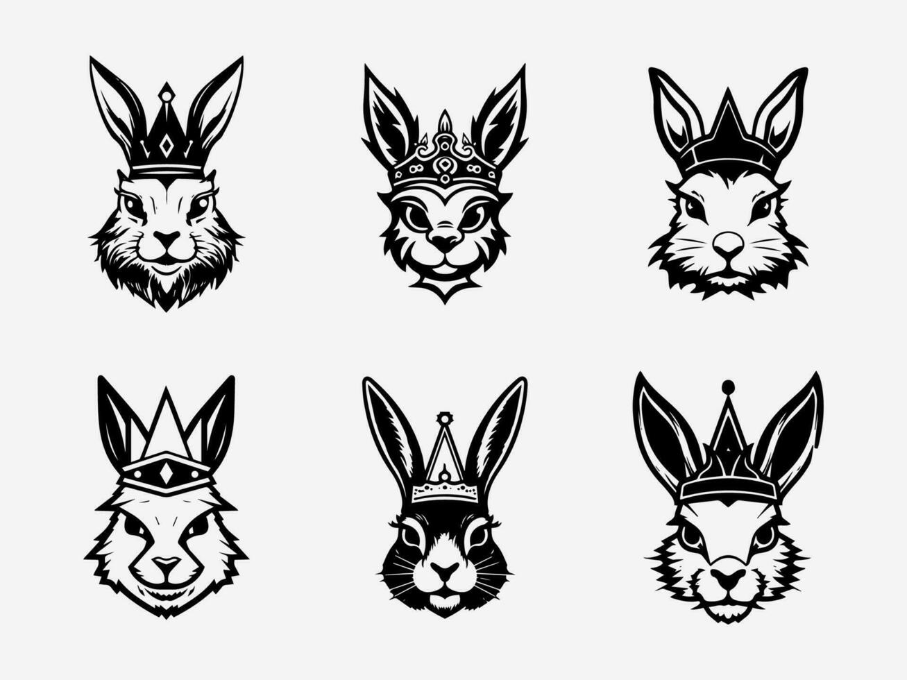Conejo mano dibujado logo diseño ilustración vector