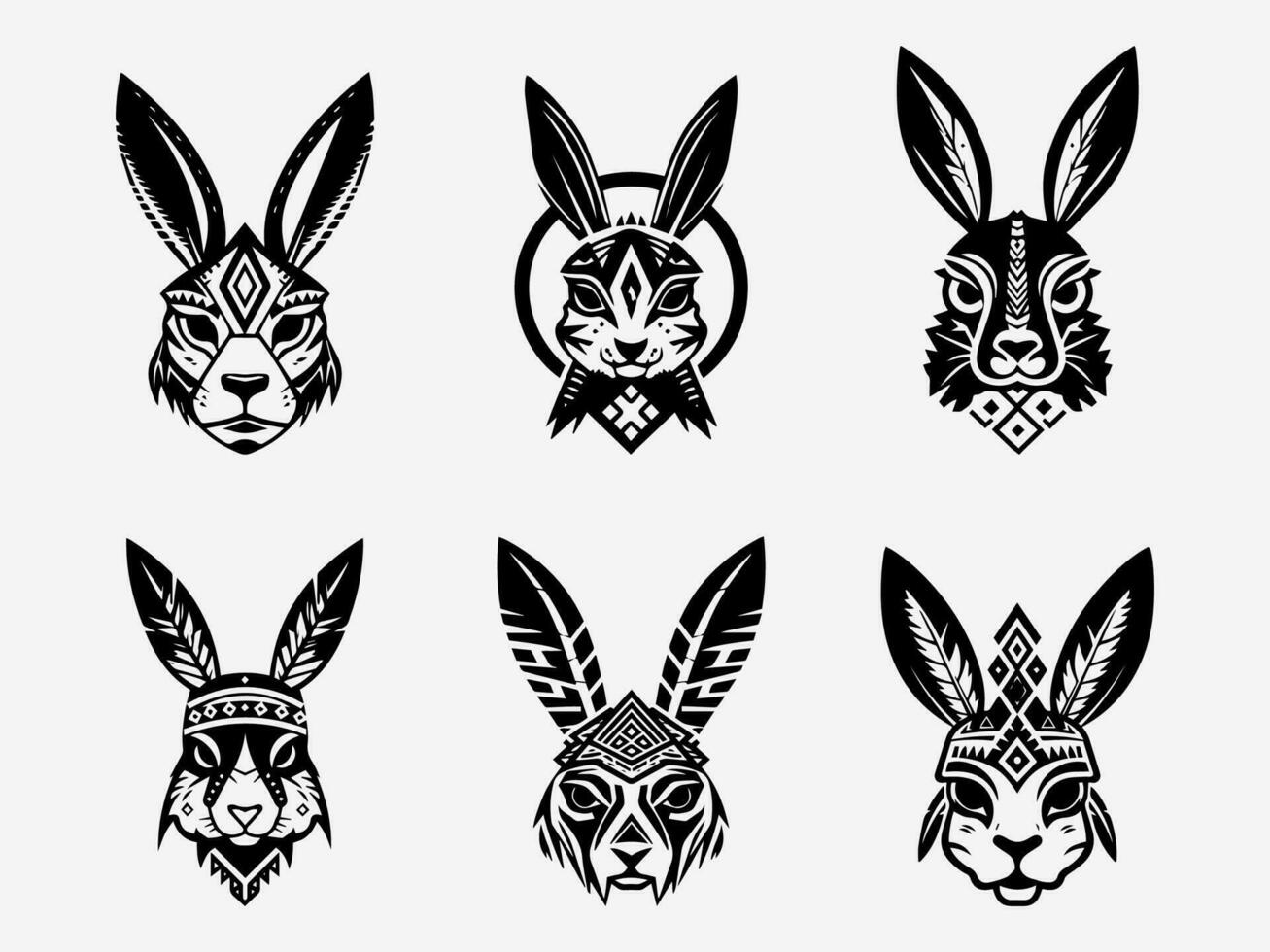 rabbit hand drawn logo design illustration vector