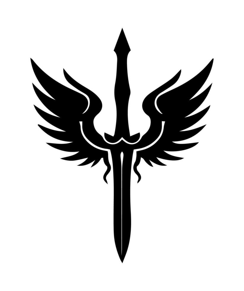 Unique and striking logo design featuring a hand drawn dagger sword, representing courage, bravery, and the warrior spirit vector