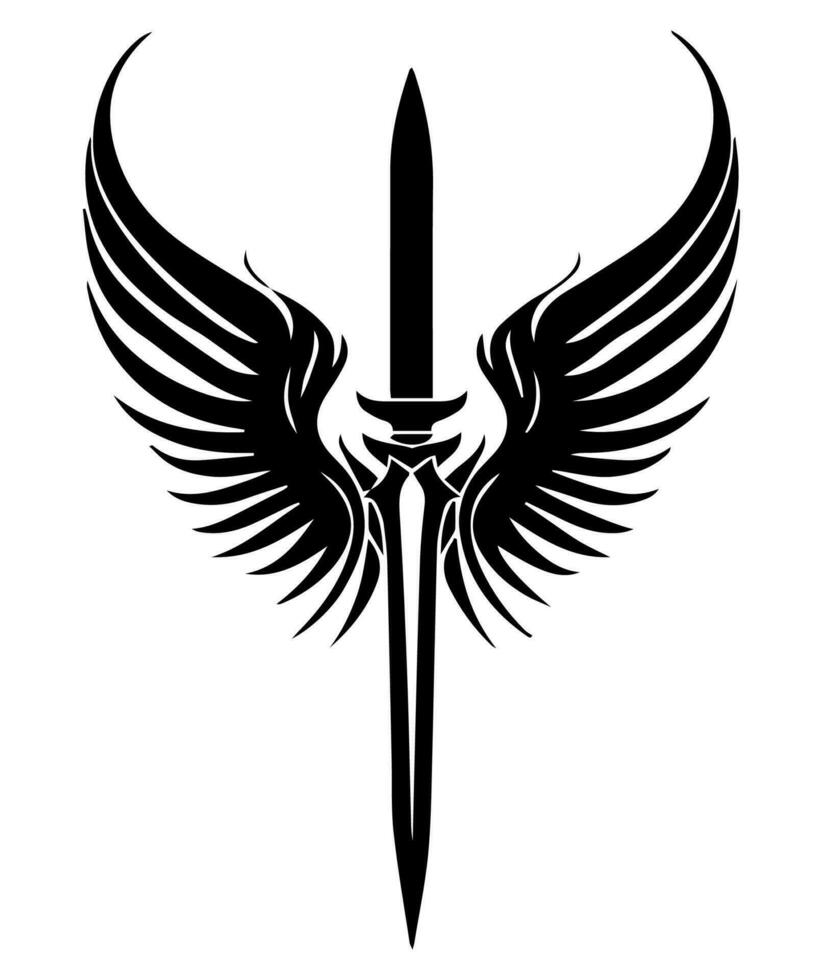 Attention grabbing illustration of a hand drawn dagger sword, creating a powerful logo design that embodies a sense of danger, adventure, and determination vector