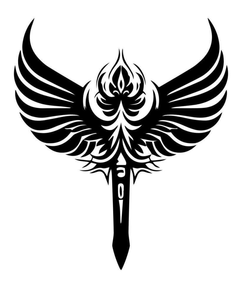 Attention grabbing illustration of a hand drawn dagger sword, creating a powerful logo design that embodies a sense of danger, adventure, and determination vector