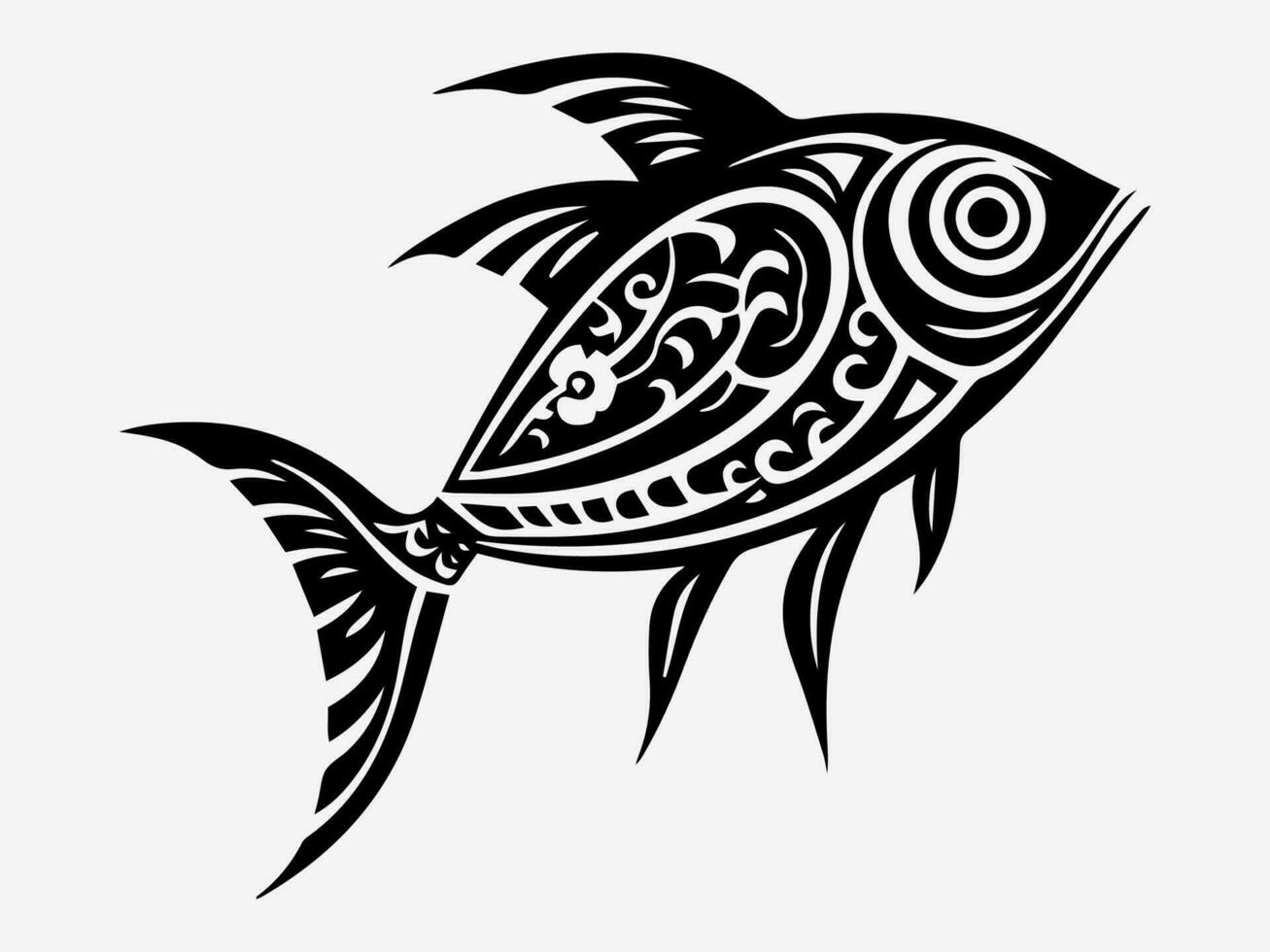 Fish tribal tatoo vector