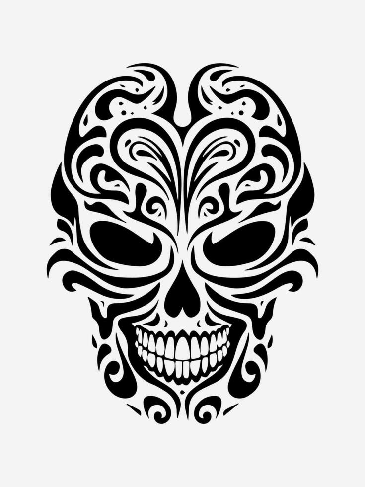 Skull tribal tattoo design element vector