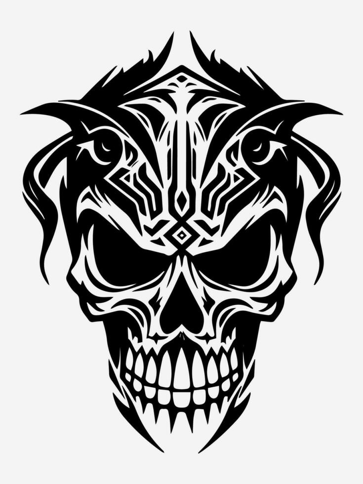 Skull tribal tattoo design element vector