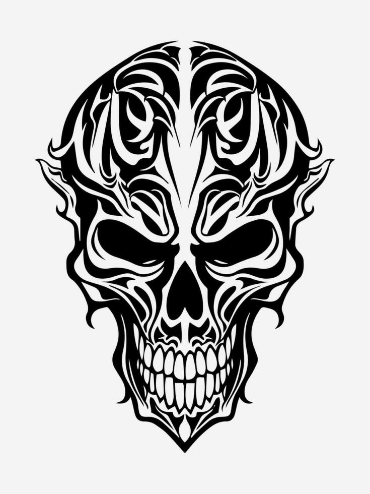 Skull tribal tattoo design element vector