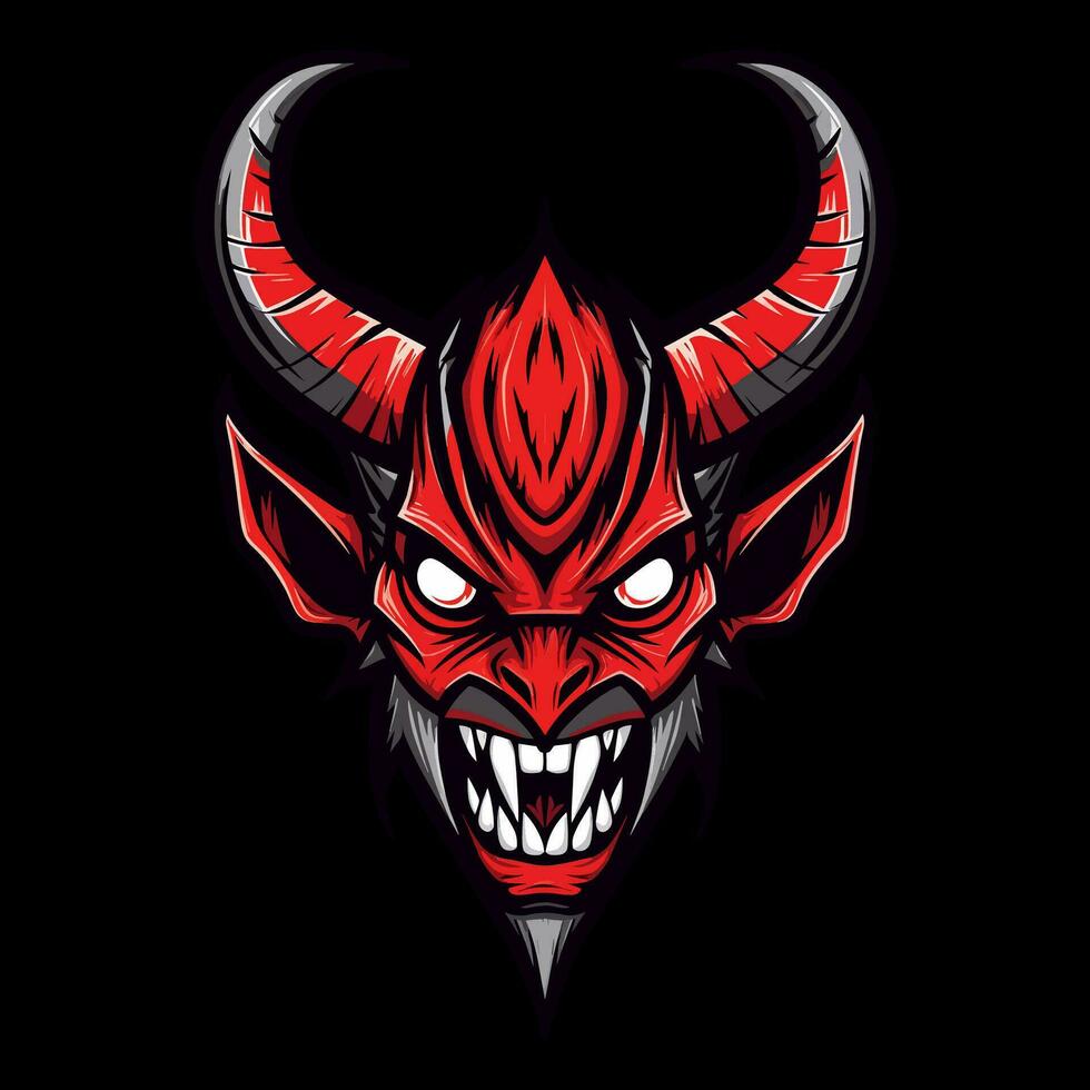 Mysterious Baphomet Head Illustration A captivating and enigmatic portrayal of the iconic occult symbol. Intricate details and dark symbolism vector