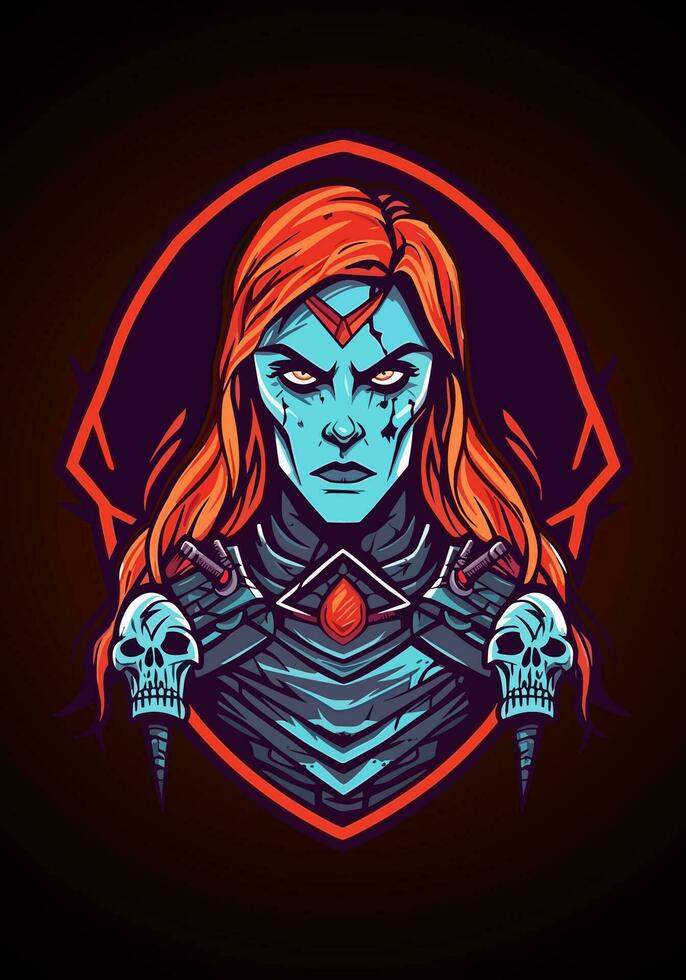 zombie viking warrior illustration vector