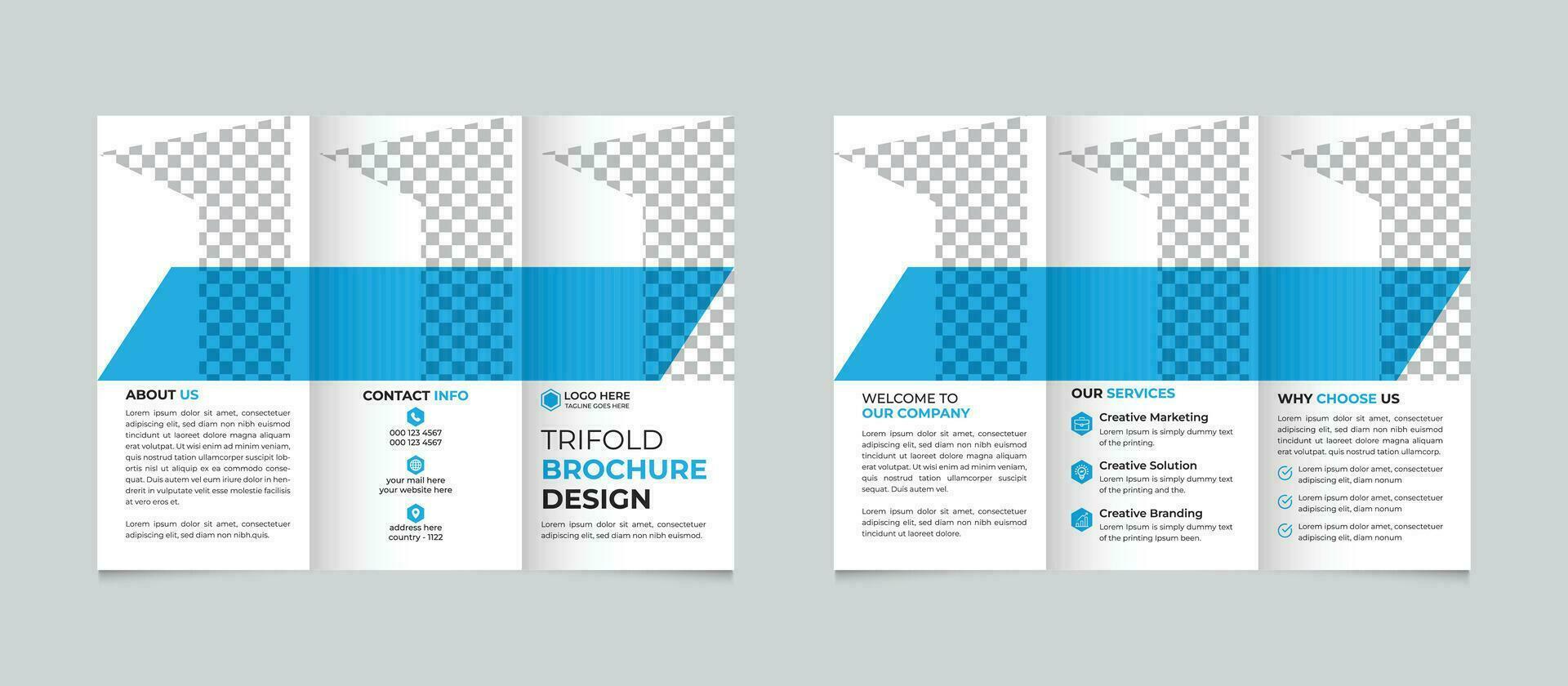 Corporate modern minimal business trifold brochure design template for your company Free Vector