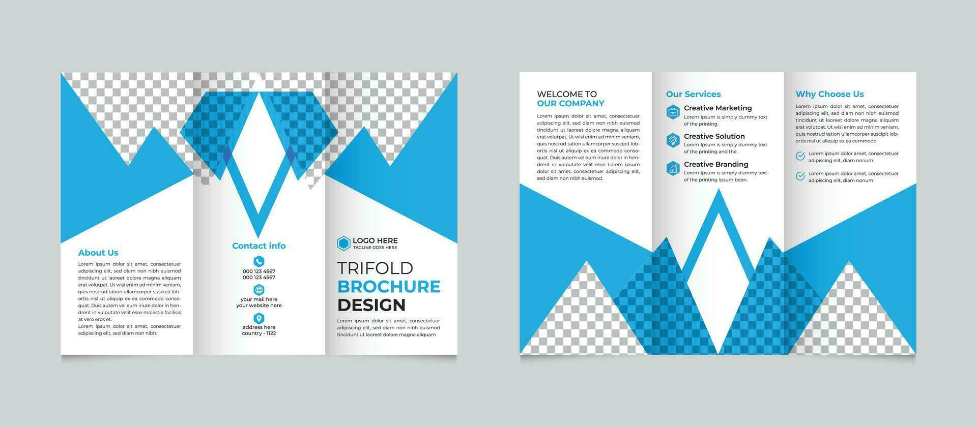 Professional creative modern business trifold brochure design template for your company Free Vector