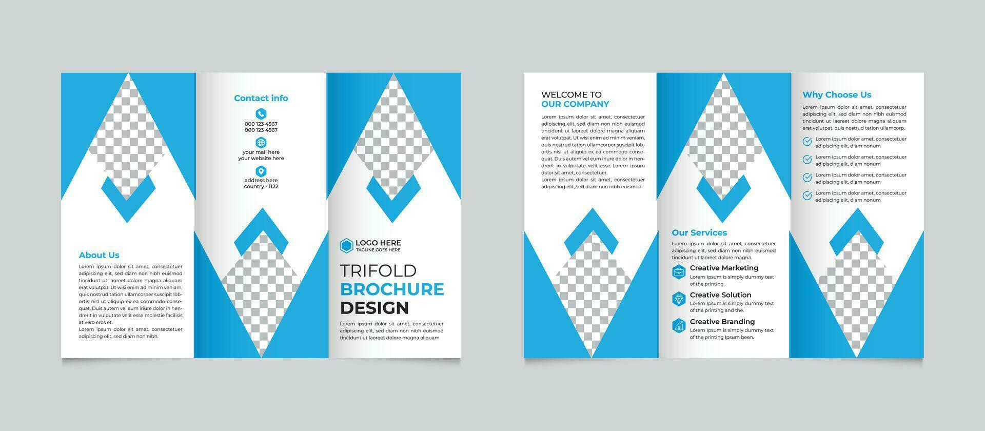 Professional corporate creative modern minimal business trifold brochure design template Free Vector