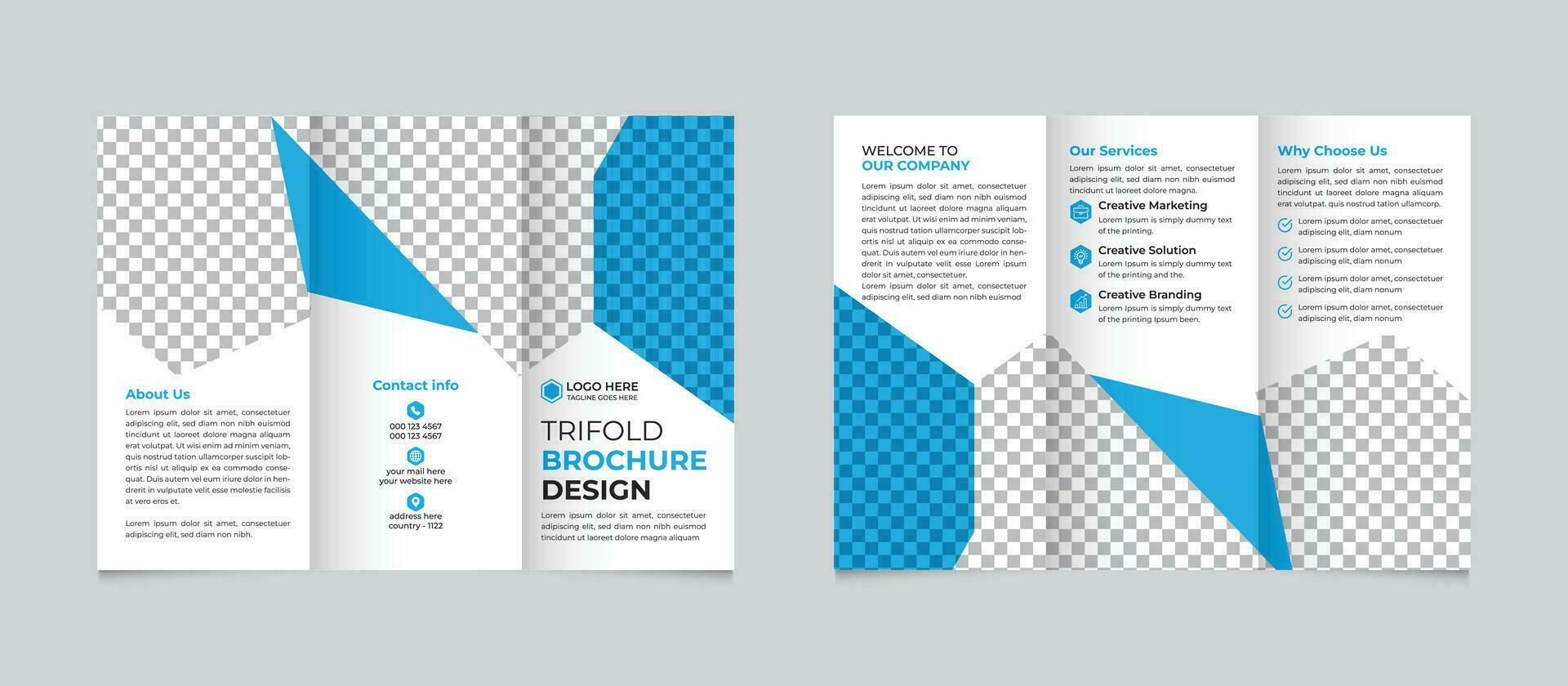 profesional corporativo creativo moderno mínimo negocio tríptico folleto diseño modelo para tu empresa gratis vector