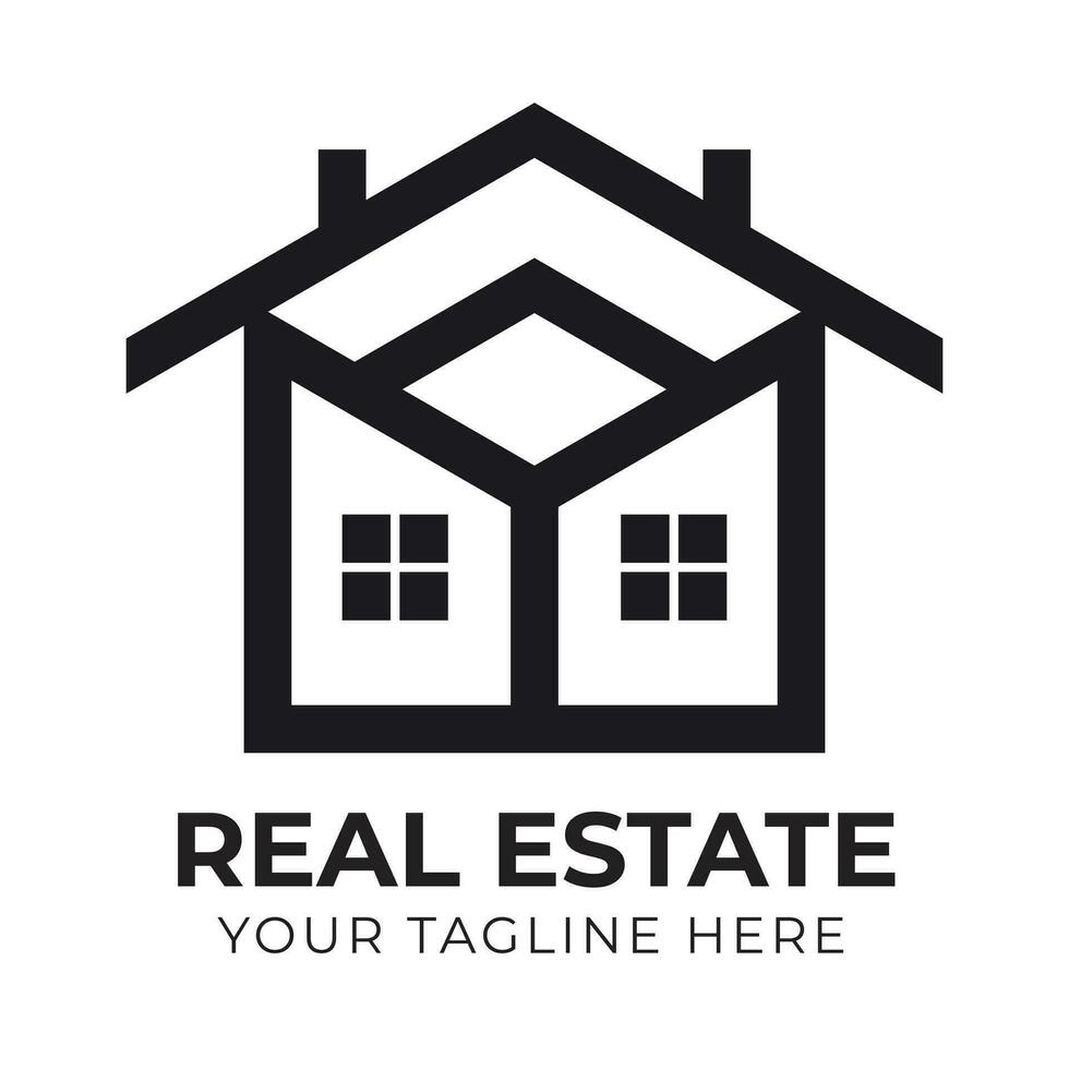 Professional modern creative abstract minimal real estate home house logo design Free Vector