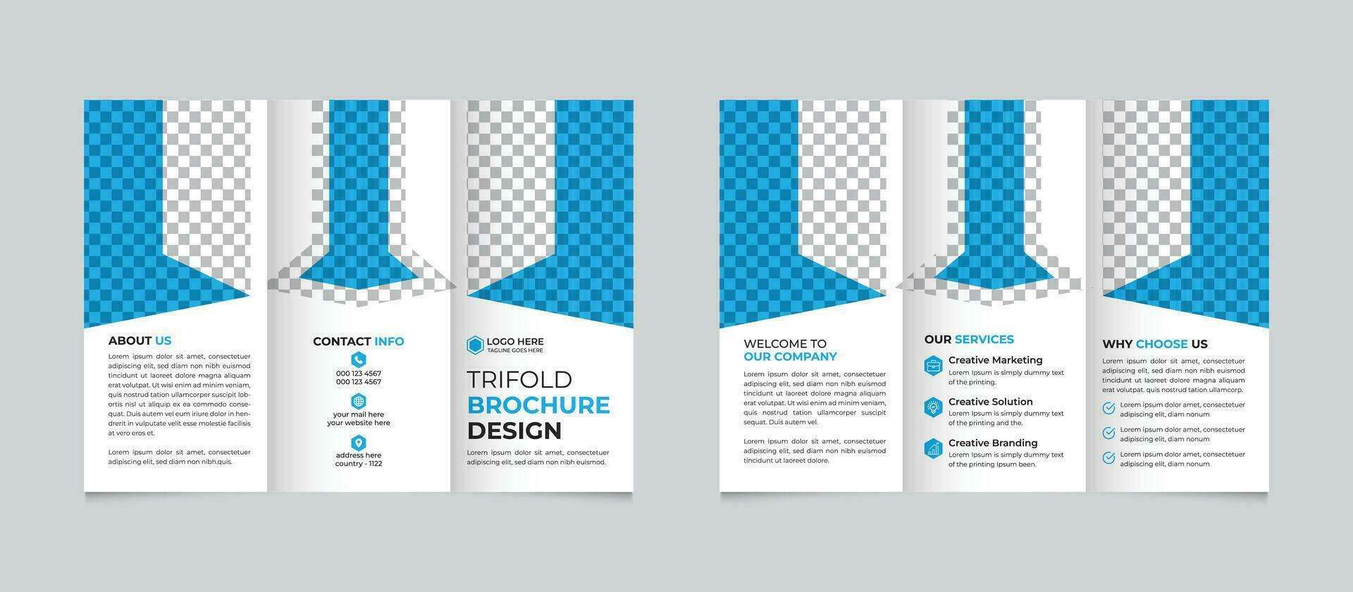 Professional modern business trifold brochure design template for your company Free Vector