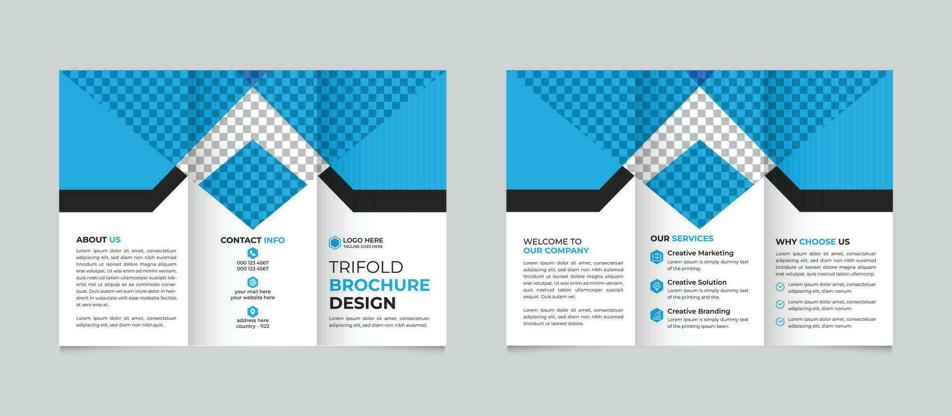 Corporate creative modern minimal business trifold brochure design template for your company Free Vector