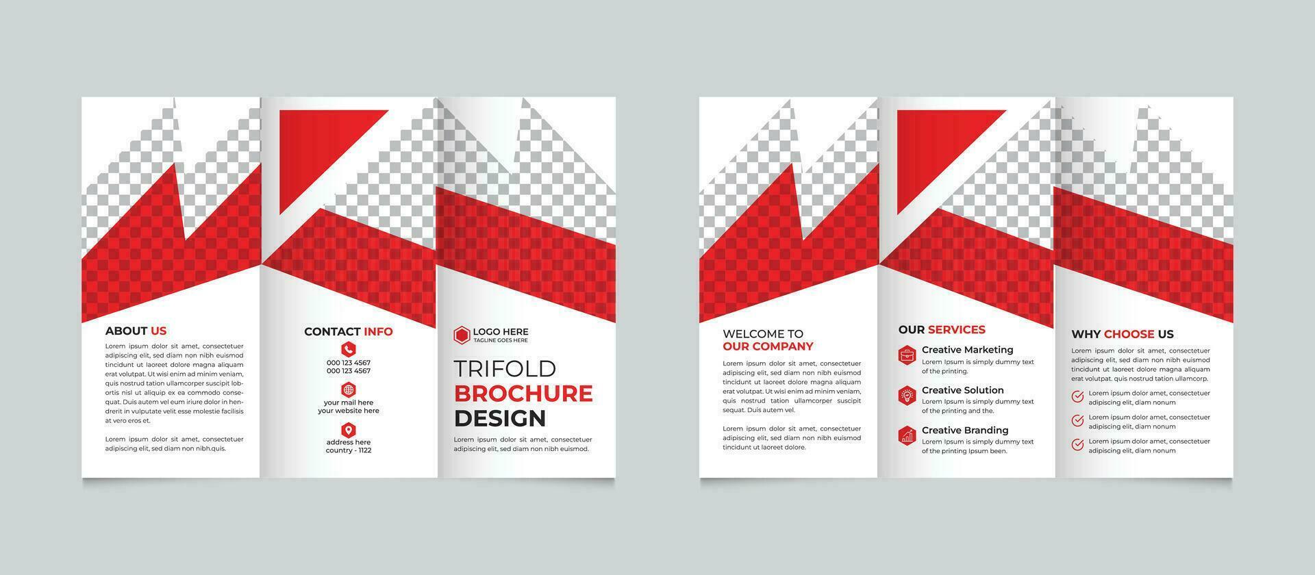 Professional modern minimal business trifold brochure design template for your company Free Vector