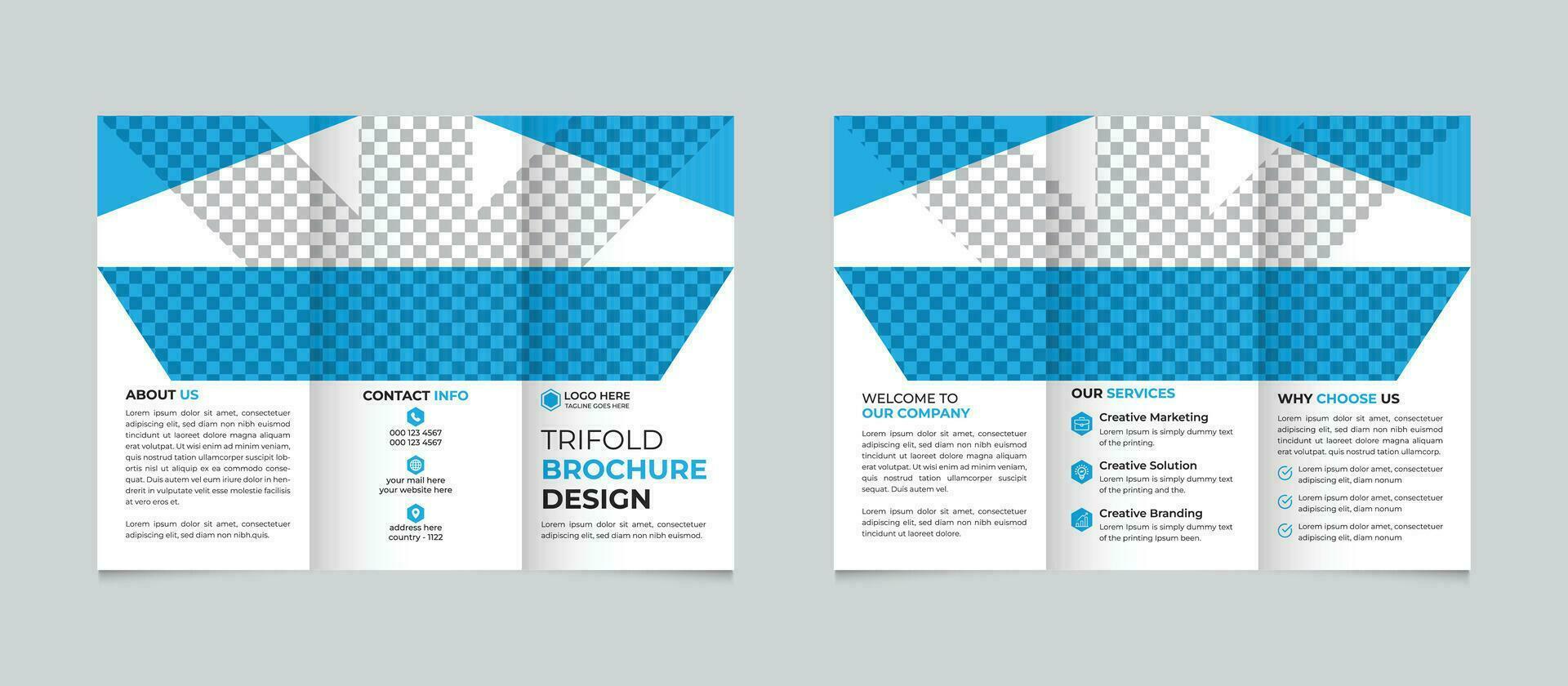 profesional corporativo creativo moderno negocio tríptico folleto diseño modelo para tu empresa gratis vector