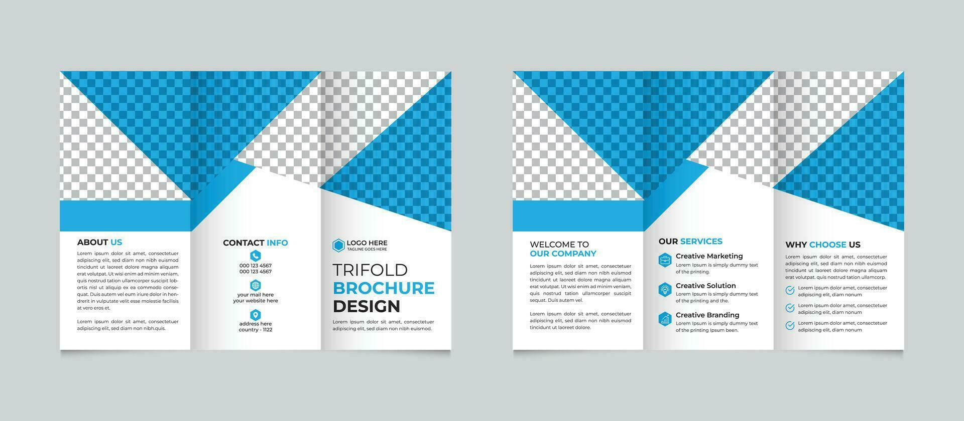 Professional modern minimal business trifold brochure design template for your company Free Vector