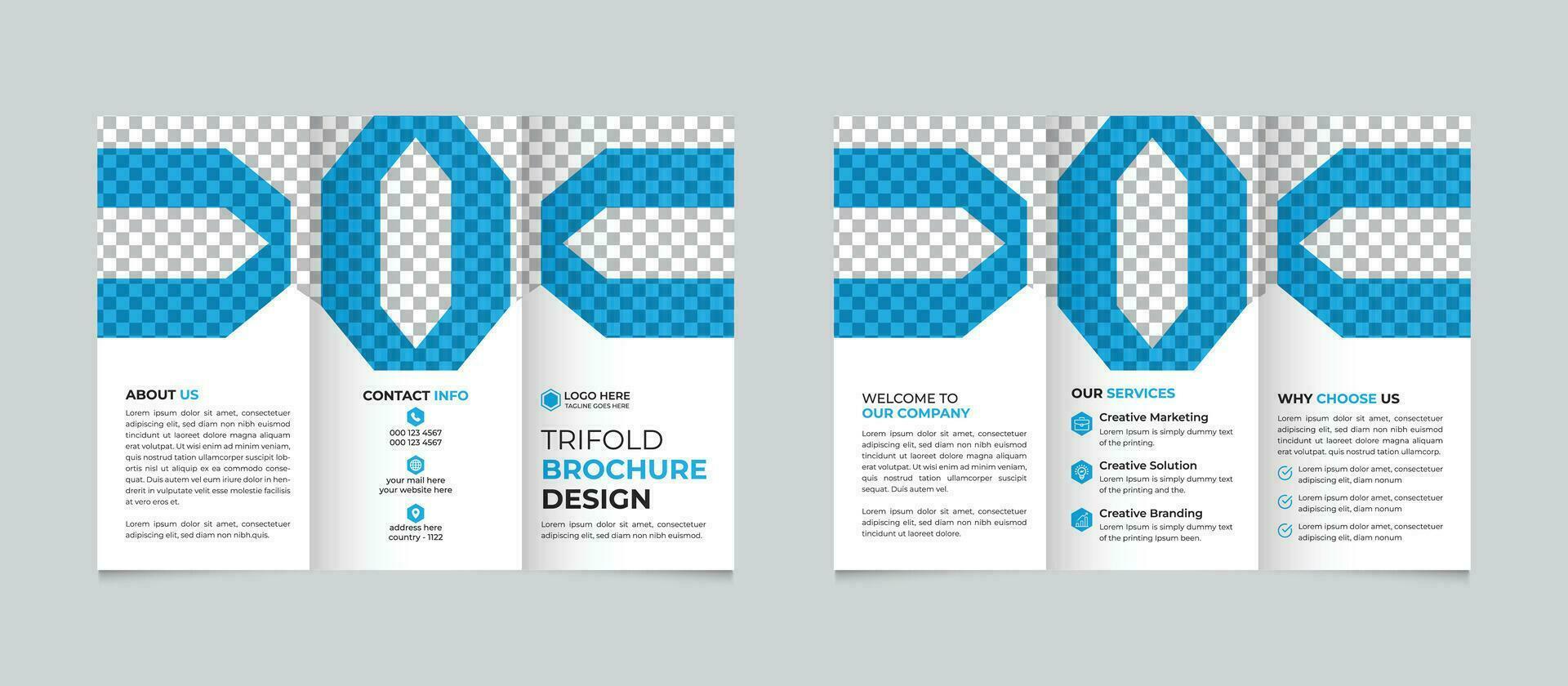 Corporate modern abstract business trifold brochure design template Free Vector