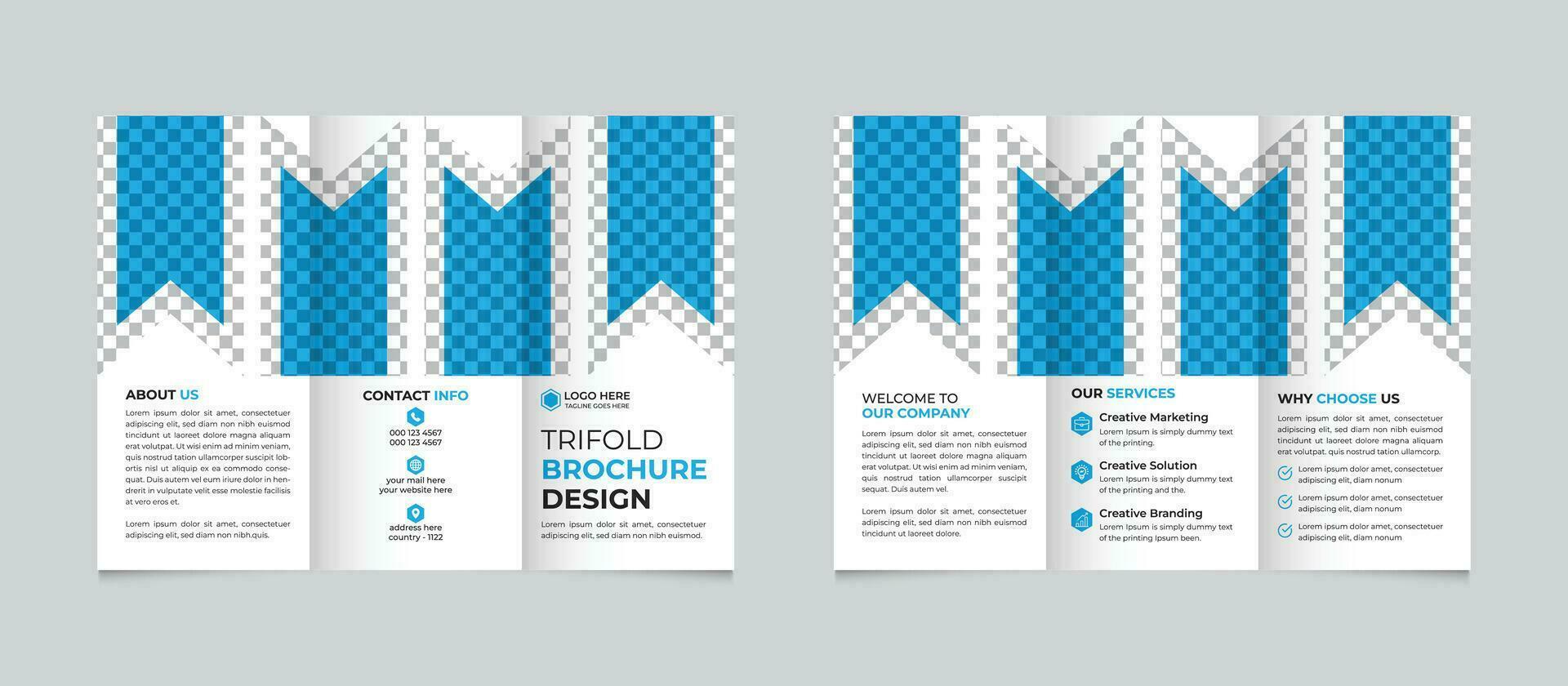 Professional creative modern abstract business trifold brochure design template Free Vector