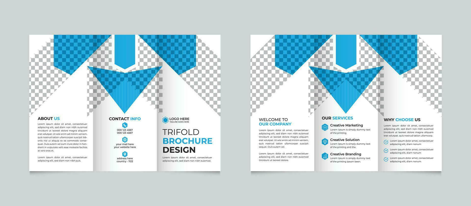 Modern minimal business trifold brochure design template Free Vector