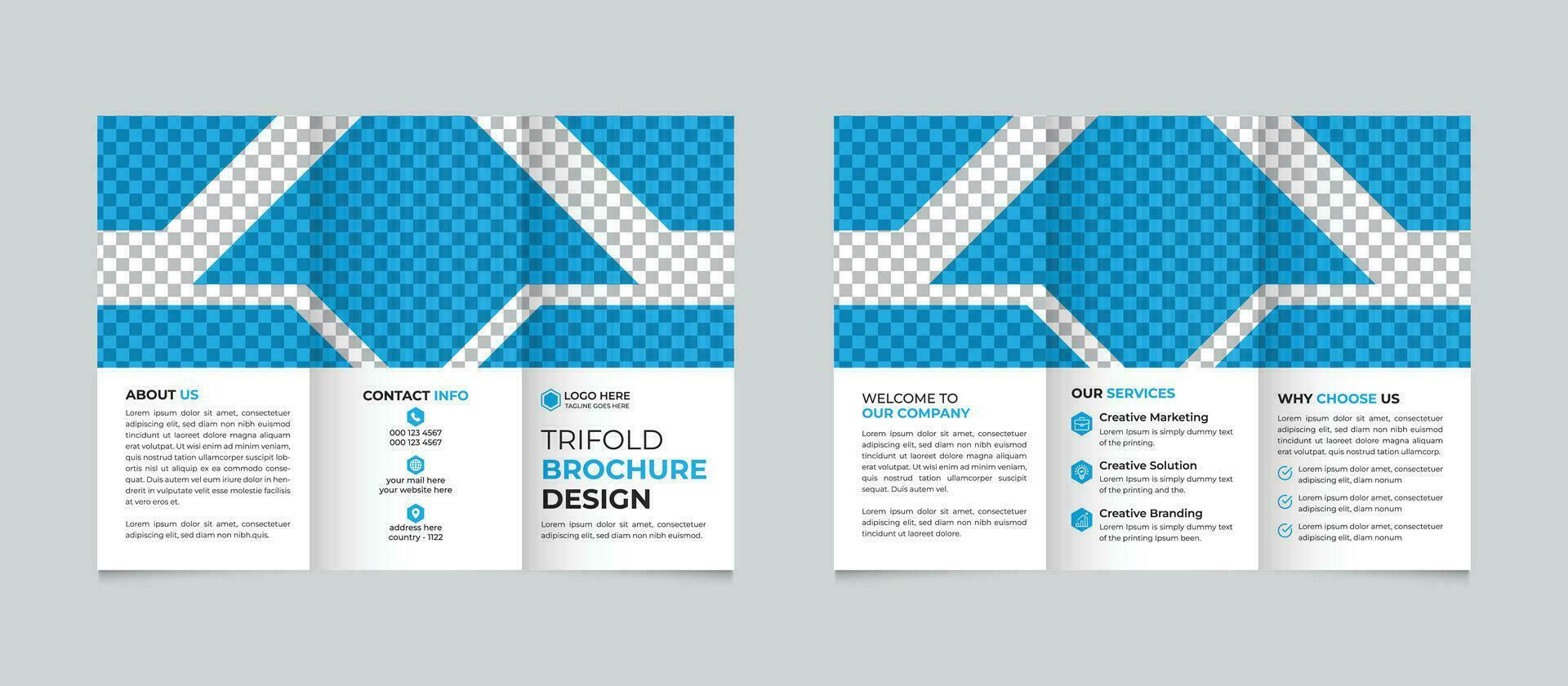 Professional modern abstract business trifold brochure design template Free Vector