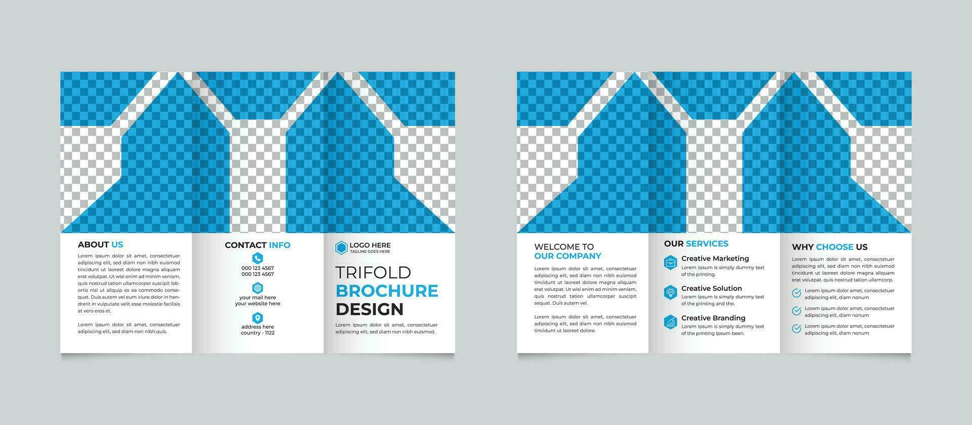 Creative modern business trifold brochure design template Free Vector