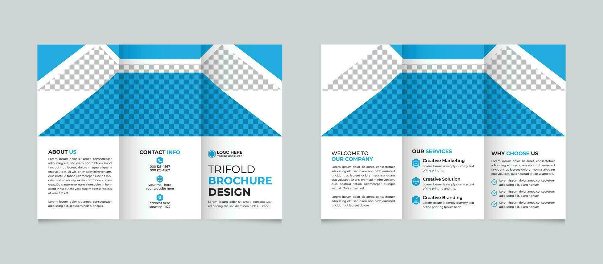 Creative corporate modern minimal business trifold brochure design template Free Vector