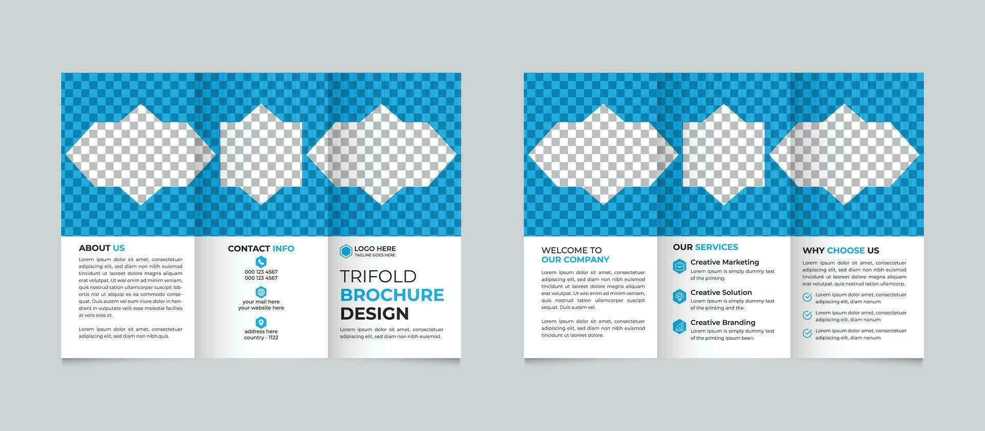 Professional corporate modern business trifold brochure design template Free Vector